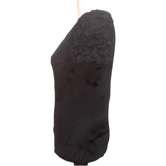 Worthington Black Puff Sleeve Blouse Sz Small Women's Cute Blouse - Picture 5 of 6